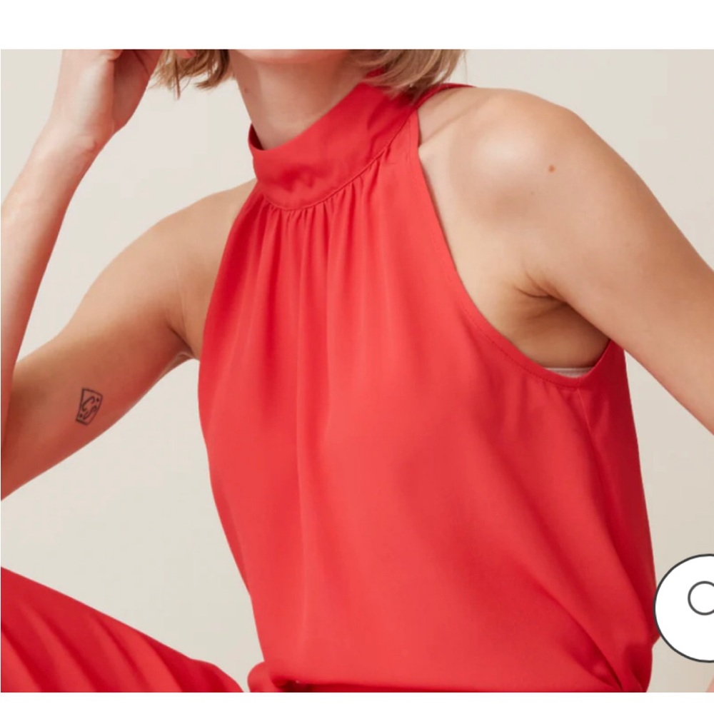 Numi red halter tank. Silk blend XS